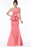 ColsBM Brittany Shell Pink Elegant Mermaid Sleeveless Satin Floor Length Bridesmaid Dresses