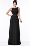 ColsBM Juliet Black Elegant A-line Chiffon Floor Length Lace Bridesmaid Dresses