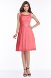 ColsBM Marilyn Hot Coral Elegant A-line Scoop Sleeveless Lace Bridesmaid Dresses