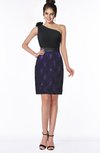 ColsBM Ariah Royal Purple Elegant One Shoulder Sleeveless Zip up Satin Knee Length Bridesmaid Dresses