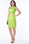 ColsBM Tabitha Lime Green Mature Sheath Sleeveless Zip up Satin Bridesmaid Dresses