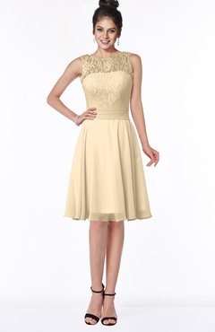 ColsBM Helen Apricot Gelato Glamorous A-line Scoop Zip up Chiffon Sash Bridesmaid Dresses