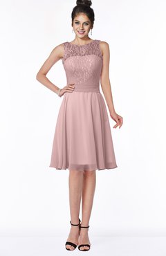 ColsBM Helen Silver Pink Glamorous A-line Scoop Zip up Chiffon Sash Bridesmaid Dresses