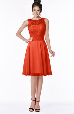 ColsBM Helen Tangerine Tango Glamorous A-line Scoop Zip up Chiffon Sash Bridesmaid Dresses