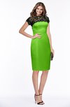 ColsBM Greta Classic Green Elegant Sheath Short Sleeve Zip up Satin Lace Bridesmaid Dresses