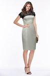 ColsBM Greta Platinum Elegant Sheath Short Sleeve Zip up Satin Lace Bridesmaid Dresses