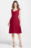 ColsBM Kali Dark Red Hippie A-line Sweetheart Sleeveless Zip up Lace Bridesmaid Dresses
