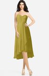 ColsBM Kasey Golden Olive Classic Sweetheart Sleeveless Zip up Hi-Lo Plus Size Bridesmaid Dresses