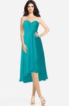 ColsBM Kasey Peacock Blue Classic Sweetheart Sleeveless Zip up Hi-Lo Plus Size Bridesmaid Dresses