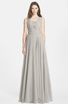 ColsBM Nala Ashes Of Roses Simple Wide Square Sleeveless Zip up Chiffon Floor Length Bridesmaid Dresses