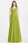 ColsBM Nala Green Oasis Simple Wide Square Sleeveless Zip up Chiffon Floor Length Bridesmaid Dresses