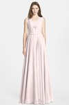 ColsBM Nala Light Pink Simple Wide Square Sleeveless Zip up Chiffon Floor Length Bridesmaid Dresses