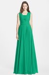 ColsBM Nala Pepper Green Simple Wide Square Sleeveless Zip up Chiffon Floor Length Bridesmaid Dresses