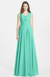 ColsBM Nala Seafoam Green Simple Wide Square Sleeveless Zip up Chiffon Floor Length Bridesmaid Dresses