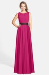 ColsBM Madalyn Beetroot Purple Glamorous Sleeveless Zip up Chiffon Floor Length Ruching Bridesmaid Dresses