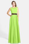 ColsBM Madalyn Bright Green Glamorous Sleeveless Zip up Chiffon Floor Length Ruching Bridesmaid Dresses