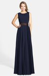 ColsBM Madalyn Dark Sapphire Glamorous Sleeveless Zip up Chiffon Floor Length Ruching Bridesmaid Dresses