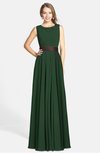 ColsBM Madalyn Hunter Green Glamorous Sleeveless Zip up Chiffon Floor Length Ruching Bridesmaid Dresses