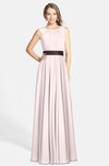 ColsBM Madalyn Light Pink Glamorous Sleeveless Zip up Chiffon Floor Length Ruching Bridesmaid Dresses