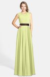 ColsBM Madalyn Lime Green Glamorous Sleeveless Zip up Chiffon Floor Length Ruching Bridesmaid Dresses
