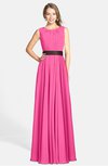 ColsBM Madalyn Rose Pink Glamorous Sleeveless Zip up Chiffon Floor Length Ruching Bridesmaid Dresses