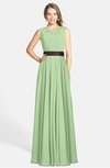 ColsBM Madalyn Sage Green Glamorous Sleeveless Zip up Chiffon Floor Length Ruching Bridesmaid Dresses