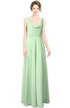 ColsBM Alia Light Green Modest A-line V-neck Sleeveless Zip up Plainness Bridesmaid Dresses