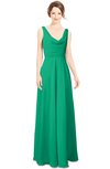 ColsBM Alia Pepper Green Modest A-line V-neck Sleeveless Zip up Plainness Bridesmaid Dresses