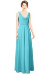 ColsBM Alia Turquoise Modest A-line V-neck Sleeveless Zip up Plainness Bridesmaid Dresses