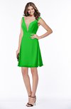 ColsBM Laurel Classic Green Glamorous Fit-n-Flare V-neck Sleeveless Beaded Bridesmaid Dresses