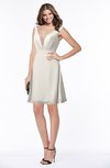 ColsBM Laurel Off White Glamorous Fit-n-Flare V-neck Sleeveless Beaded Bridesmaid Dresses
