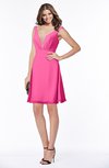 ColsBM Laurel Rose Pink Glamorous Fit-n-Flare V-neck Sleeveless Beaded Bridesmaid Dresses