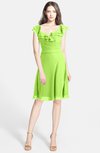 ColsBM Liliana Bright Green Modern A-line Wide Square Chiffon Knee Length Bridesmaid Dresses