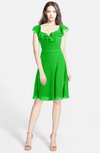 ColsBM Liliana Classic Green Modern A-line Wide Square Chiffon Knee Length Bridesmaid Dresses