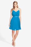 ColsBM Rosemary Cornflower Blue Gorgeous Fit-n-Flare Sleeveless Chiffon Sweep Train Bridesmaid Dresses