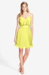 ColsBM Rosemary Pale Yellow Gorgeous Fit-n-Flare Sleeveless Chiffon Sweep Train Bridesmaid Dresses