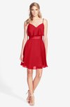 ColsBM Rosemary Red Gorgeous Fit-n-Flare Sleeveless Chiffon Sweep Train Bridesmaid Dresses