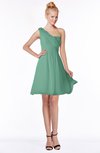 ColsBM Kenia Beryl Green Luxury Fit-n-Flare Sleeveless Zip up Sweep Train Bridesmaid Dresses
