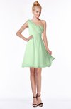ColsBM Kenia Light Green Luxury Fit-n-Flare Sleeveless Zip up Sweep Train Bridesmaid Dresses
