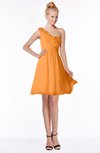ColsBM Kenia Orange Luxury Fit-n-Flare Sleeveless Zip up Sweep Train Bridesmaid Dresses