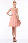 ColsBM Kenia Peach Luxury Fit-n-Flare Sleeveless Zip up Sweep Train Bridesmaid Dresses