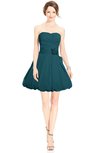 ColsBM Jordynn Blue Green Glamorous Fit-n-Flare Zip up Knee Length Ruching Bridesmaid Dresses