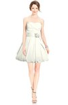 ColsBM Jordynn Cream Glamorous Fit-n-Flare Zip up Knee Length Ruching Bridesmaid Dresses