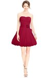 ColsBM Jordynn Dark Red Glamorous Fit-n-Flare Zip up Knee Length Ruching Bridesmaid Dresses