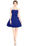 ColsBM Jordynn Electric Blue Glamorous Fit-n-Flare Zip up Knee Length Ruching Bridesmaid Dresses