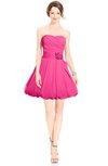 ColsBM Jordynn Fandango Pink Glamorous Fit-n-Flare Zip up Knee Length Ruching Bridesmaid Dresses