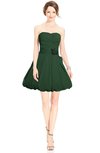 ColsBM Jordynn Hunter Green Glamorous Fit-n-Flare Zip up Knee Length Ruching Bridesmaid Dresses