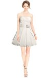 ColsBM Jordynn Off White Glamorous Fit-n-Flare Zip up Knee Length Ruching Bridesmaid Dresses