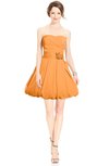 ColsBM Jordynn Orange Glamorous Fit-n-Flare Zip up Knee Length Ruching Bridesmaid Dresses