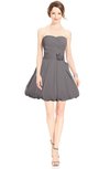 ColsBM Jordynn Ridge Grey Glamorous Fit-n-Flare Zip up Knee Length Ruching Bridesmaid Dresses